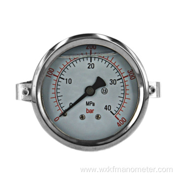 U support Shockproof pressure gauges with back connection